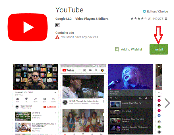 youtube download karna hai